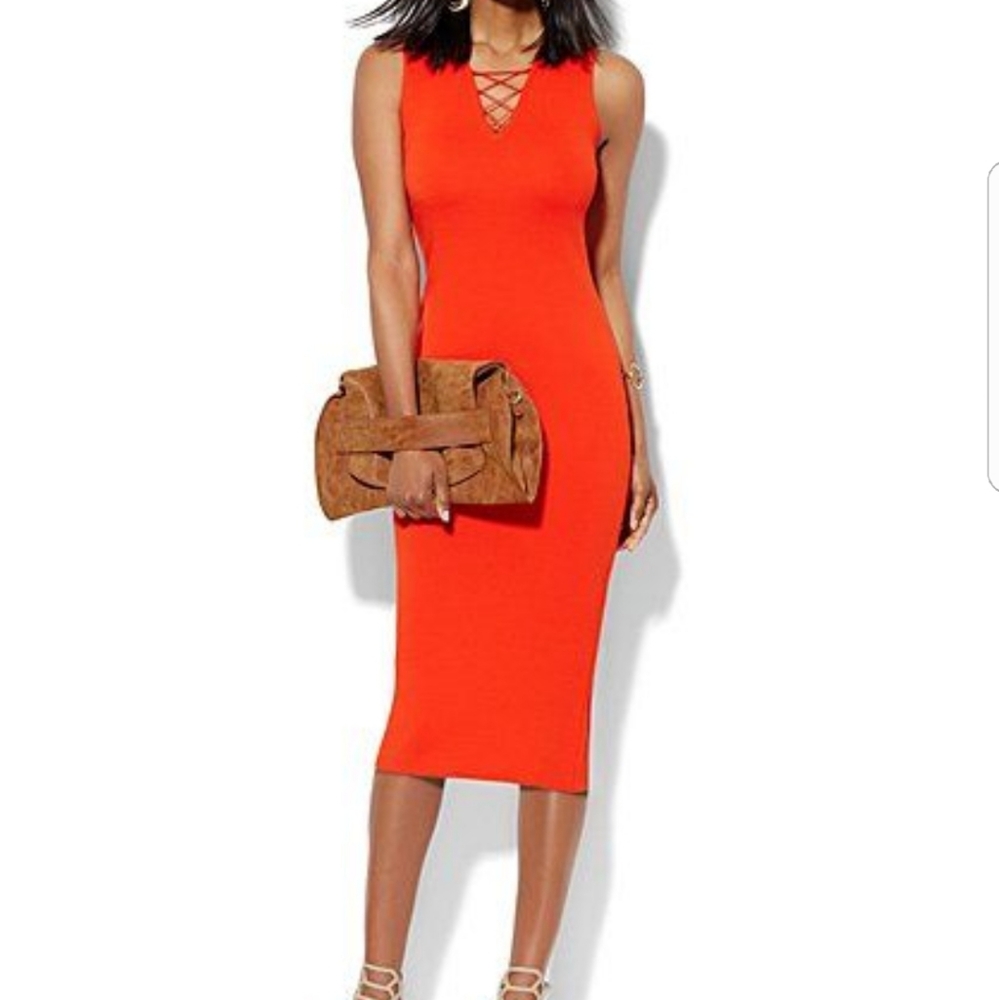 NY&Co Lace up Sweater Dress